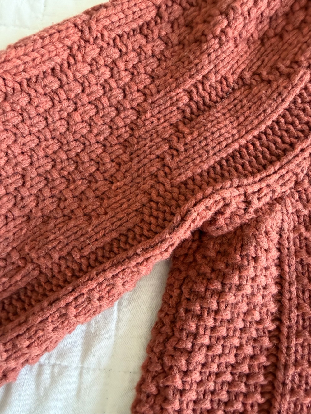 Madewell Ridgecrest Cable-Knit Crewneck Sweater in Rust Size Large - Picture 13 of 16